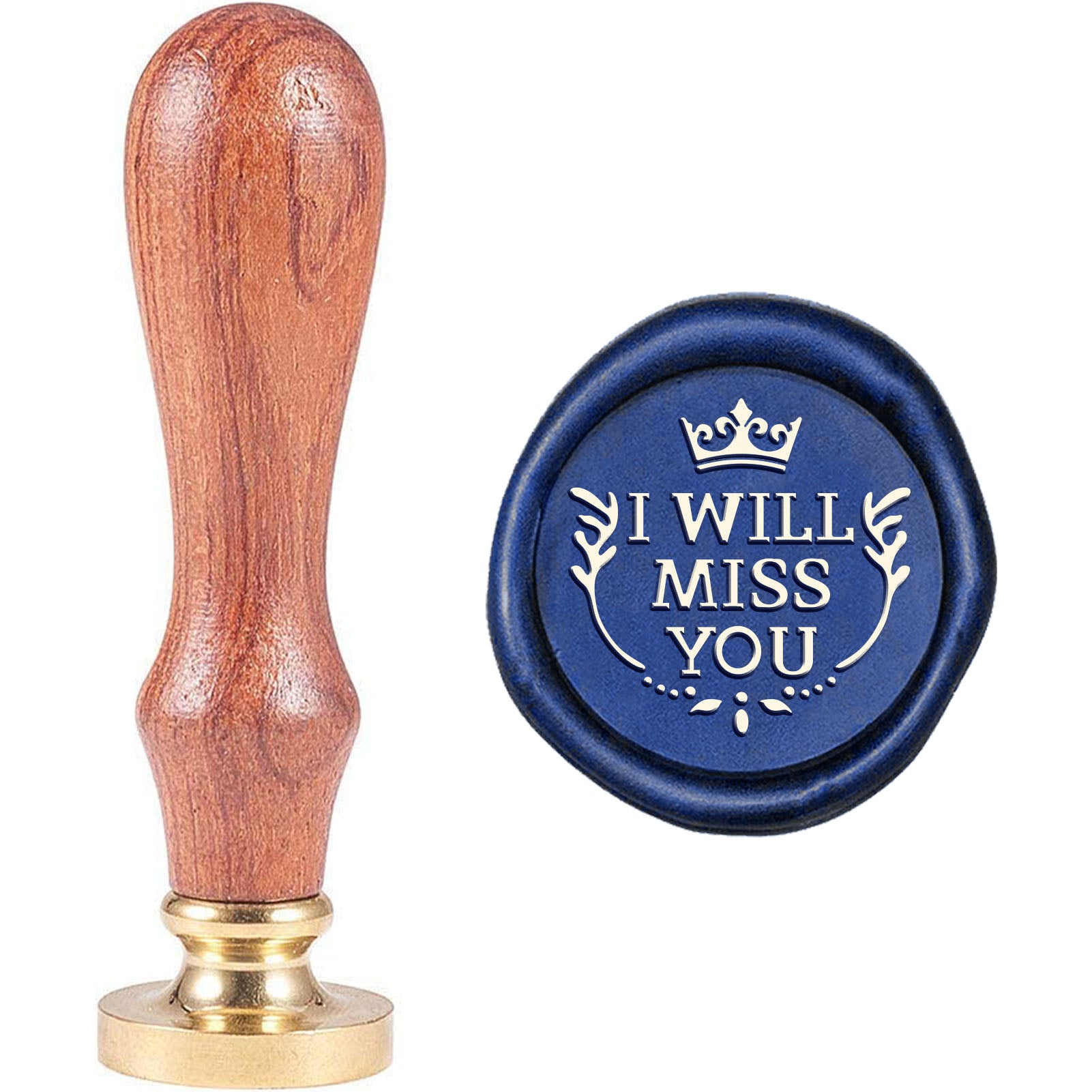 I Will Miss You Wood Handle Wax Seal Stamp