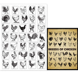Craspire Chickens, Farm Animals, Breeds of Chickens Stamps Silicone Stamp Seal for Card Making Decoration and DIY Scrapbooking