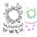 CRASPIRE Clear Stamps Silicone Stamp Seal for Card Making Decoration and DIY Scrapbooking, Bird, Wreath, Butterfly