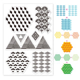 Craspire Background, Geometric Pattern, Repeating Collage Clear Silicone Stamp Seal for Card Making Decoration and DIY Scrapbooking