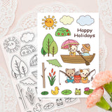 Craspire Cat, Boat, Sun, Duck Clear Silicone Stamp Seal for Card Making Decoration and DIY Scrapbooking