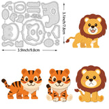 CRASPIRE Lion, Tiger, Cute Animals, Greeting Card Carbon Steel Cutting Dies Stencils, for DIY Scrapbooking/Photo Album, Decorative Embossing DIY Paper Card