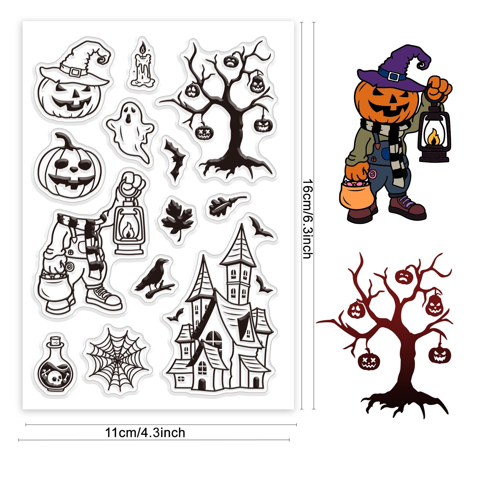 Halloween Theme Silicone Stamps Transparent Clear Stamp Scrapbook Supplies  1pc S