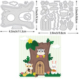 CRASPIRE Hamster, Tree House, Rabbit, Leaves, Carrots, Mushrooms, Clouds, Grass Carbon Steel Cutting Dies Stencils, for DIY Scrapbooking/Photo Album, Decorative Embossing DIY Paper Card
