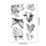 Craspire Livestock Clear Silicone Stamp Seal for Card Making Decoration and DIY Scrapbooking, Pig, Horse, Sheep, Cow, Chicken
