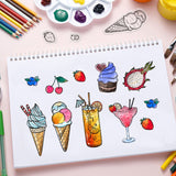 Craspire Ice Cream, Fruit, Cupcakes Stamp Clear Silicone Stamp Seal for Card Making Decoration and DIY Scrapbooking