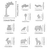 CRASPIRE Happy Birthday Animals Carbon Steel Cutting Dies Stencils, for DIY Scrapbooking/Photo Album, Decorative Embossing DIY Paper Card, Tree, Cake, Balloon, Bird, Elephant, Rabbit, Deer, Bear, Wolf