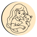 Girl and Cat Wax Seal Stamps