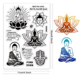 Craspire Custom PVC Plastic Clear Stamps, for DIY Scrapbooking, Photo Album Decorative, Cards Making, Buddha Pattern, 160x110x3mm