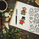 Craspire Gingerbread Man, Gingerbread House, Candy, Christmas Tree, Gifts Stamps Silicone Stamp Seal for Card Making Decoration and DIY Scrapbooking