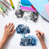 Craspire Retro Tractor, Blessing Word Stamps Silicone Stamp Seal for Card Making Decoration and DIY Scrapbooking