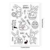 Craspire Clear Silicone Stamp Seal for Card Making Decoration and DIY Scrapbooking, Including Bunny, Easter, Eggs