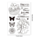 Craspire Bless The Rat, Butterfly, Flower, Mouse, Blessing Clear Silicone Stamp Seal for Card Making Decoration and DIY Scrapbooking