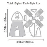 CRASPIRE Windmill, House, Trees, Flowers, Tulips, Grass, Mushrooms Carbon Steel Cutting Dies Stencils, for DIY Scrapbooking/Photo Album, Decorative Embossing DIY Paper Card