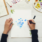 Craspire Flowers Leaves Plant Silhouette Daisy Lavender Wildflower Stamp Clear Silicone Stamp Seal for Card Making Decoration and DIY Scrapbooking