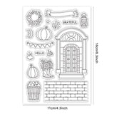 Craspire Autumn, Door, Pumpkin Clear Silicone Stamp Seal for Card Making Decoration and DIY Scrapbooking