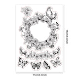 CRASPIRE Clear Stamps Silicone Stamp Seal for Card Making Decoration and DIY Scrapbooking, Bird, Wreath, Butterfly