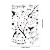 CRASPIRE Clear Silicone Stamp Seal for Card Making Decoration and DIY Scrapbooking, Includes Birds, Silhouettes, Branches, Flowers