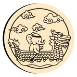 Elephant Rowing Dragon Boat Wax Seal Stamps