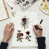 CRASPIRE Vintage Flowers, Butterflies, Words Clear Stamps Seal for Card Making Decoration and DIY Scrapbooking