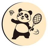 Panda Playing Badminton Wax Seal Stamps