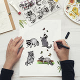 Craspire Raccoon Clear Stamps Silicone Stamp Seal for Card Making Decoration and DIY Scrapbooking