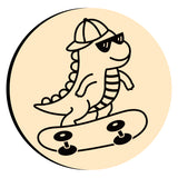 Little Dinosaur Skateboard Wax Seal Stamps