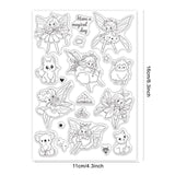 Craspire Flower Fairy, Kitten, Lamb, Koala, Magic Book, Pumpkin Cart, Magic Wand, Diamond Clear Stamps Silicone Stamp Seal for Card Making Decoration and DIY Scrapbooking