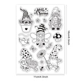 Craspire Gnome, Elves, Spring, Flowers, Bees, Butterflies, Ladybugs Clear Silicone Stamp Seal for Card Making Decoration and DIY Scrapbooking
