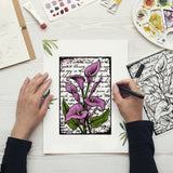 CRASPIRE Calla Lily Background Clear Silicone Stamp Seal for Card Making Decoration and DIY Scrapbooking