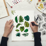 Craspire PVC Plastic Stamps, for DIY Scrapbooking, Photo Album Decorative, Cards Making, Stamp Sheets, Leaf Pattern, 160x110x3mm