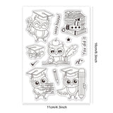 Craspire Graduate, Study, Animal, Owl, Books Graduate, Study, Animal, Owl, Books Clear Silicone Stamp Seal for Card Making Decoration and DIY Scrapbooking
