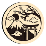 Shrine Cherry Blossom Mt Fuji Cloud Sun Wax Seal Stamps