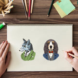 Craspire Pet Portrait Animals in Clothes Cat Rabbit Puppy Dog Wolf Stamp Clear Silicone Stamp Seal for Card Making Decoration and DIY Scrapbooking