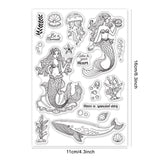 Craspire Mermaids, Jellyfish, Shells, Aquatic Plants, Whales, Corals, Conch, Starfish Clear Silicone Stamp Seal for Card Making Decoration and DIY Scrapbooking