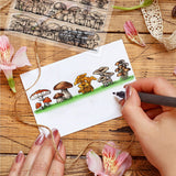 Craspire Mushroom, Border, Cute, Realistic Clear Silicone Stamp Seal for Card Making Decoration and DIY Scrapbooking