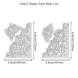 CRASPIRE Corner Carbon Steel Cutting Dies Stencils, for DIY Scrapbooking/Photo Album, Decorative Embossing DIY Paper Card, Butterfly, Rose, Lily