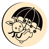 Rabbit Holding Umbrella Wax Seal Stamps