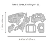 CRASPIRE Train, Plane, Suitcase, Camera, Travel Bus, Binoculars Carbon Steel Cutting Dies Stencils, for DIY Scrapbooking/Photo Album, Decorative Embossing DIY Paper Card