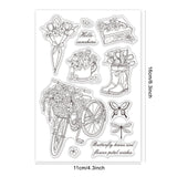Craspire Spring, Flowers, Rain Boots, Bicycles, Daisies, Roses, Peonies, Butterflies, Dragonflies Clear Silicone Stamp Seal for Card Making Decoration and DIY Scrapbooking
