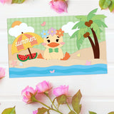 CRASPIRE Summer, Duck, Beach, Coconut, Umbrella, Surf Carbon Steel Cutting Dies Stencils, for DIY Scrapbooking/Photo Album, Decorative Embossing DIY Paper Card