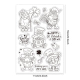 Craspire Clear Silicone Stamp Seal for Card Making Decoration and DIY Scrapbooking, Includes Gnome, St Patrick's Day, Clover, Green, Elf
