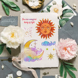 Craspire Sun and Moon Clear Stamps Silicone Stamp Seal for Card Making Decoration and DIY Scrapbooking