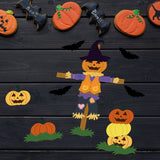 CRASPIRE Fall Leaves Scarecrow, Pumpkin, Thanksgiving Day, Halloween Carbon Steel Cutting Dies Stencils, for DIY Scrapbooking/Photo Album, Decorative Embossing DIY Paper Card