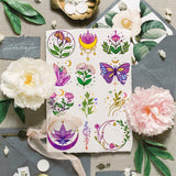 Craspire Plants, Moon, Butterfly Clear Stamps Silicone Stamp Seal for Card Making Decoration and DIY Scrapbooking