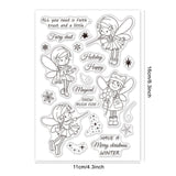 Craspire Clear Stamps Silicone Stamp Seal for Card Making Decoration and DIY Scrapbooking, Girl, Fairy Tale, Elf, Fairy, Winter, Snowflakes