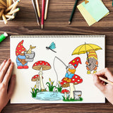 Craspire Gnome Elf, Mushroom, Fishing, Rain, Dragonfly Carbon Steel Cutting Dies Stencils, for DIY Scrapbooking/Photo Album, Decorative Embossing DIY Paper Card