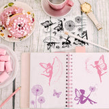 Craspire Flower Fairy, Butterfly Fairy, Dandelion Fairy Clear Stamps Silicone Stamp Seal for Card Making Decoration and DIY Scrapbooking