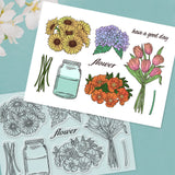 Craspire Vases, Sunflowers, Tulips, Poppies, Hydrangeas Clear Silicone Stamp Seal for Card Making Decoration and DIY Scrapbooking