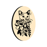 Cat and Flower Oval Wax Seal Stamps